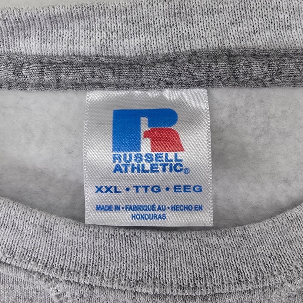 Vtg Russell Athletic Mens XXL Heather Gray Crewneck Fleece Sweatshirt Pullover - Picture 5 of 12